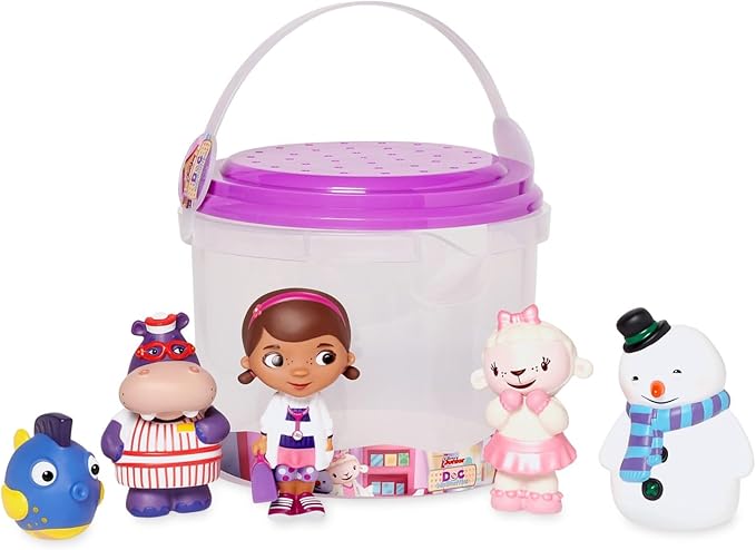 Disney Store Official Bath Set (Doc McStuffins) - Kids Bath Accessories with Beloved Disney Characters - Colorful and Fun Bath Time Essentials for Kids - Suitable for All Ages