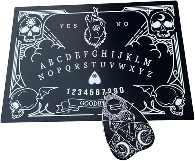 Spirit Calling Black Mini Design Oui Board Game for Spirit Hunt with Planchette and Detailed Instruction Halloween