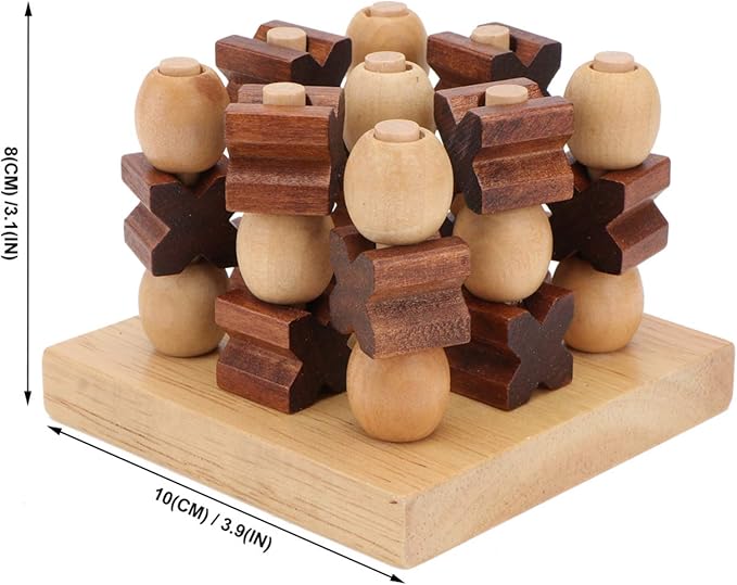 Kisangel 3D Wooden Toe Game Board for Kids Adult Family Tabletop Board Game Family Game Wood Strategy Board Game 1 Set