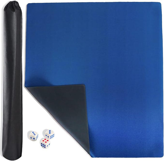 Mahjong Mat, Mahjong Table Mat with Carrying Bag, for Mahjong, Poker, Card, Board Games, Tile Game and Dominoes(Blue, 35 inches)