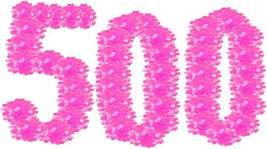 Regal Bingo Plastic Bingo Chips 500 Pcs - Clear Transparent Counters Game Chips Set for Board Game - Fun Bingo Night - 3/4 Inch Pink Color