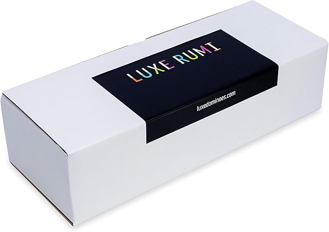 Luxury Rummy Tile Set Game in Handmade Acrylic Case with 4 Racks Included (Clear)