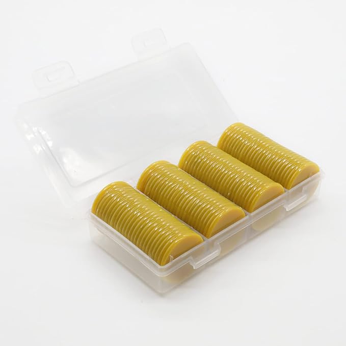 Set of 100 Opaque Plastic Learning Counters Mini Poker Chips Game Tokens with Storage Box (Goldenrod, 1.58 Inch)