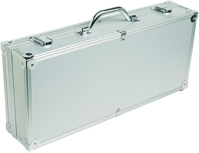 NEW! - American Mahjong Set - 166 White Tiles (All-in-One Rack/Pushers), Silver Aluminum Case - Large Classic Mah Jongg Game Set