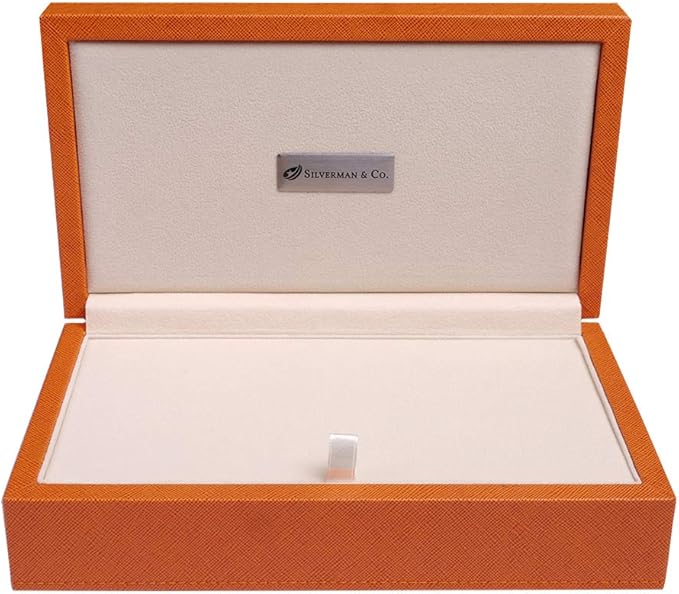 Silverman & Co. Double 6 Large Black Domino Set - Orange Case