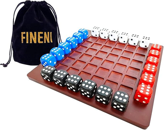 Dice Battle, 2~4 Player Board Games, 4 Player Durable Wooden Coffee Table Games for Adults, Best Bar Dice Games, Indoor Tabletop Game & 4 Players Wood Table Top Dice Game (Single(2~4)/Brown)