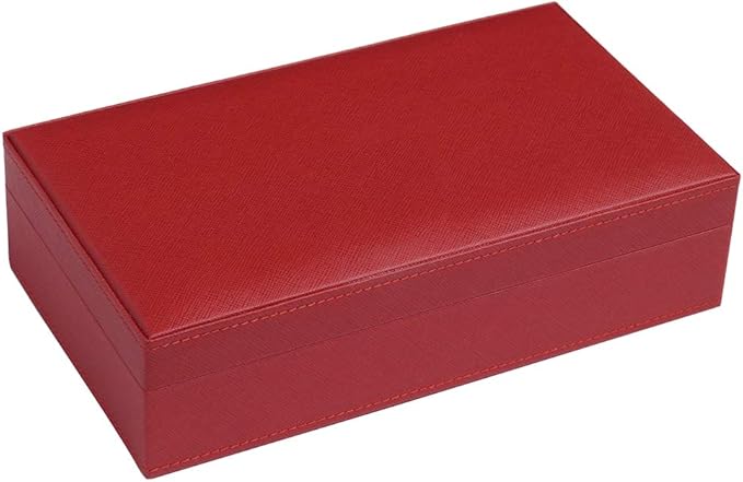 Silverman & Co. Double 6 Large White Domino Set - Red Case