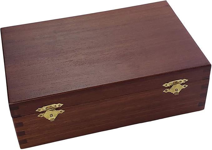 Double 9 Domino Set (55 Tiles) Jumbo Tournament Professional Size with Spinners in Dovetailed Sheesham Wood Box (Black)