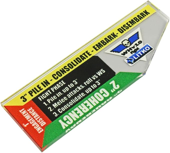 LITKO Gauge Set | Compatible with Warhammer 40K 10th Edition | Movement | Shooting | Fight | Close Combat | WH40K Templates (3-inch Fight Gauge)