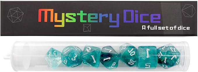 Haxtec Mystery DND Dice Set Random Style 7PC Polyhederal Dice Set with Dice Display Case Dungeons and Dragons Dice Blind Box DND Gifts