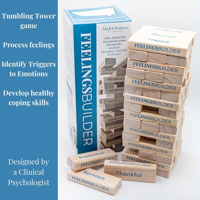Feelings Builder | Therapy Games for Kids & Teens | Anger Management Toys | CBT Game for Kids, Teens, and Adults | Therapy Tools | School Psychologist Games | ADHD Tools