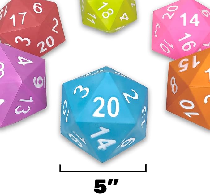 KESS Giant D20 Foam Dice: Oversized 20-Sided Dice for RPG and Collectors - 6 Vibrant Colors, Perfect for Outdoor Fun in Backyard, Pool, Beach. Ages 6+ (Green)