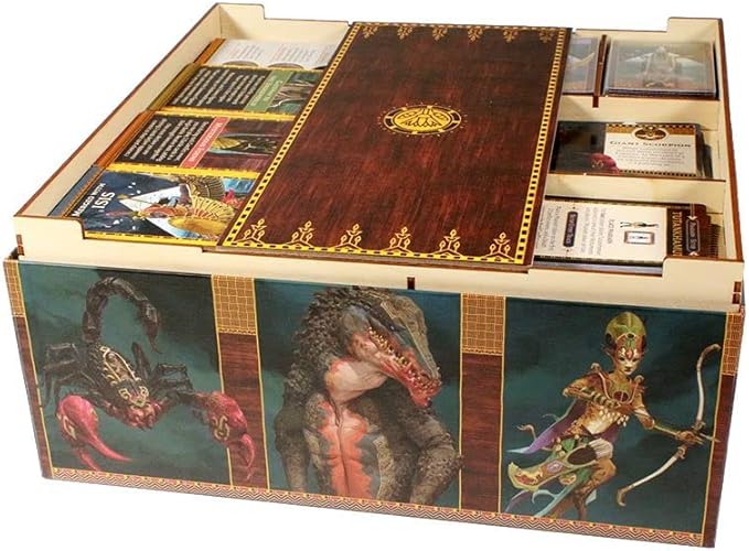 The Broken Token Game Organizer - Ankh: Gods of Egypt Compatible Game Organizer, Wooden Storage Box for Tabletop Games
