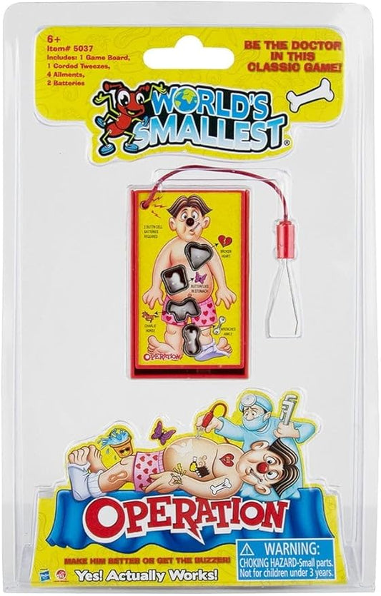 World’s Smallest Operation Board Game, 1 Pack, 1 Player, Operation Electronic Board Game Small Version, Family Games for Kids, Board Games for 1+ Player, Funny Games for Kids 8+, Kids Gifts
