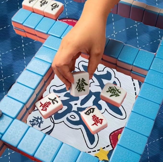 Mahjong Mat, 31.5*31.5 Inch Mahjong Mat for Table, Portable and Foldable Game Mat, Suitable for Mahjong, Poker, Card Games, Board Games, Dominoes. Mahjong Accessories and Gift for Mahjong Enthusiasts