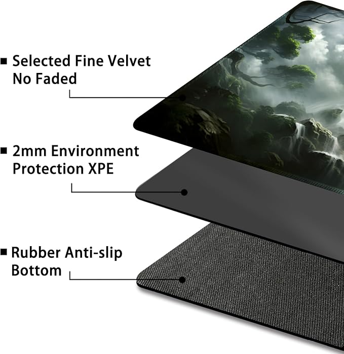Playmat for MTG, with Free Storage Bags,Game Mat 24 x 14 inches, TCG and Board Game Mat for Cards,Mousepad Desk Mats (Tree 5-Regular)