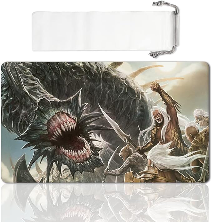 Board Game TCG Playmat Table Mats Games Size 60X35 cm Play Mats Compatible for MTG RPG CCG Trading Card Game Mousepad (Mirrodin-Beseiged-Wurm)