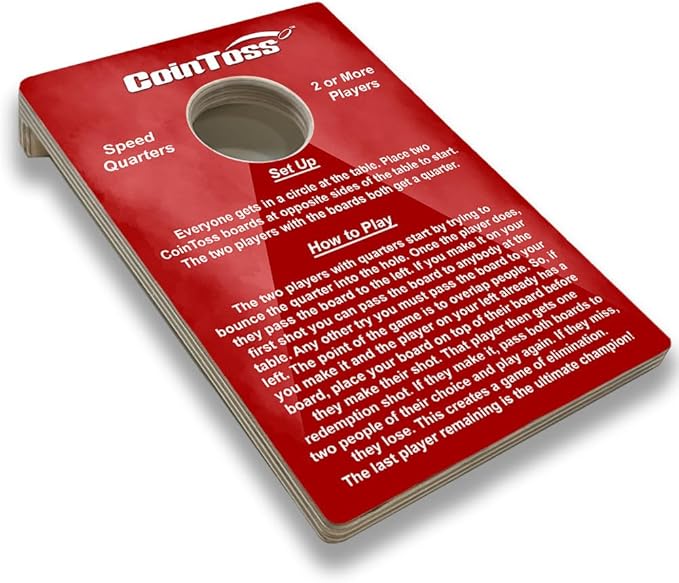 CoinToss Boards - Speed Quarters - Light Red - The Game Where Quarters Meets Cornhole