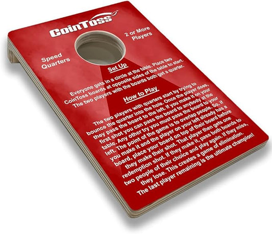 CoinToss Boards - Speed Quarters - Light Red - The Game Where Quarters Meets Cornhole