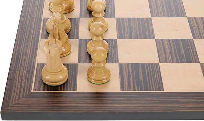 WE Games Bobby Fischer Ultimate Chess Set with Wooden Chess Board - Ebonized & Boxwood Chess Pieces, 3.75 in. King, 20.75 Inch Luxury Chess Set Perfect for Adults & Tournaments