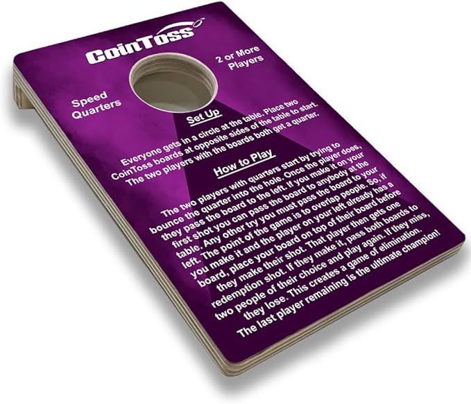 CoinToss Boards - Speed Quarters - Purple - The Game Where Quarters Meets Cornhole