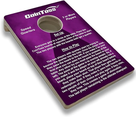CoinToss Boards - Speed Quarters - Purple - The Game Where Quarters Meets Cornhole