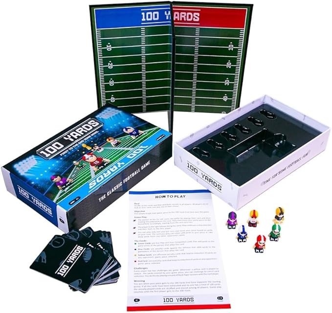 100 Yards Football Board Game | 2 to 6 Players | School, Birthday for Kids | Classroom and Family Games | Ages 6+ | 2nd Edition (Modern)