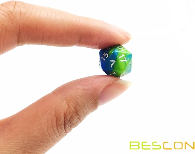 Bescon Mini Gemini Two Tone Polyhedral RPG Dice Set 10MM, Mini RPG Dice Set D4-D20 in Tube Packaging, Assorted Colored of 42pcs (7X6