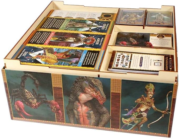The Broken Token Game Organizer - Ankh: Gods of Egypt Compatible Game Organizer, Wooden Storage Box for Tabletop Games