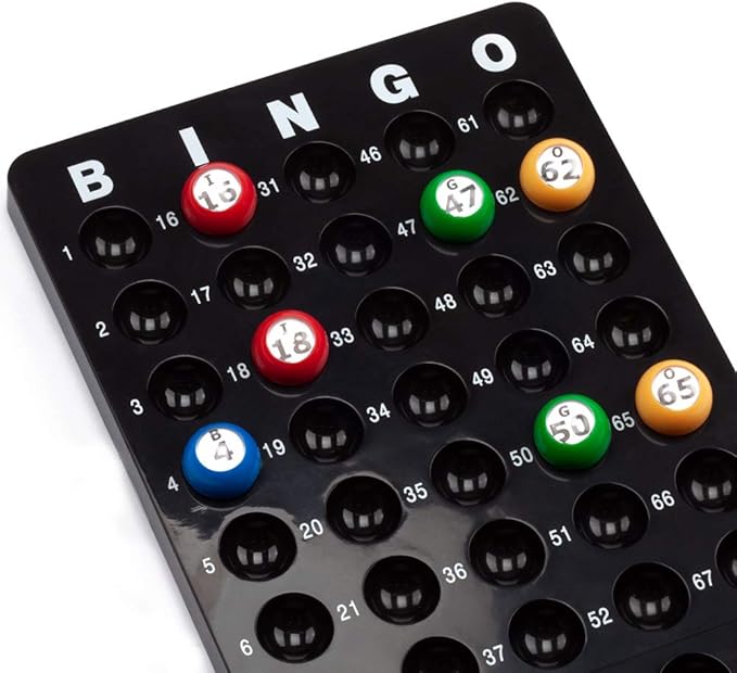 GSE Games & Sports Expert Bingo Master Board for 7/8" Balls, Black Bingo Calling Board for Parties, Large Groups, Family Game Nights