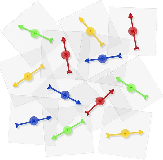 12pcs Game Spinners, Blank Acrylic Board with Rotating Arrows Clear Transparent Erasable Arrow Game Spinners for Classroom Activities (Square, Colorful Arrow)