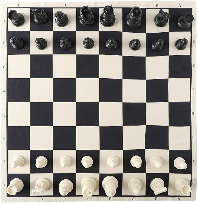HOLYKING 19" Tournament Cloth Chess Board Set - Portable Travel Pocket Chess Game Set Roll Up Combination- Beginner Chess Set for Kids and Adults