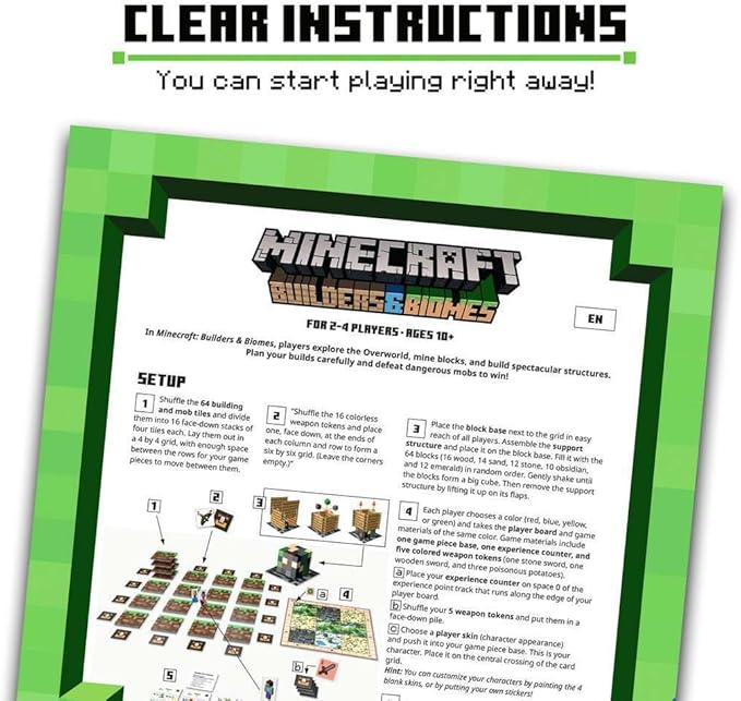 Ravensburger Minecraft: Builders & Biomes - Engaging Strategy Board Game | Ideal for 2-4 Players | Perfect for Ages 10 & Up | Authentic Minecraft Experience | Great Gift for Minecraft Enthusiasts