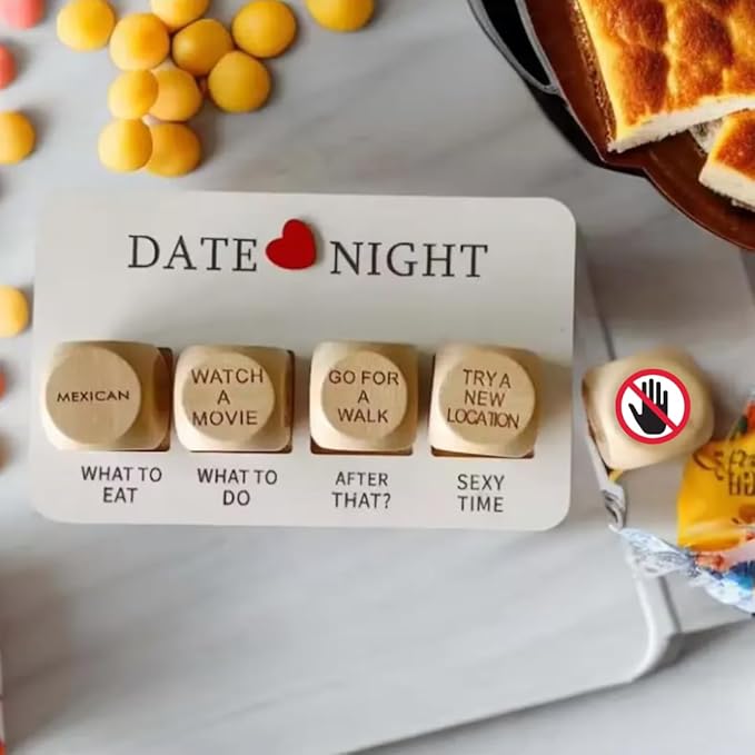 Date Night Dice - Fun Decision Dice & Couple Games for Date Ideas, Activities, & Food - Ideal for Valentine's Day, Anniversaries, or Birthday Gifts - Naughty & Romantic Game for Couples and Adults