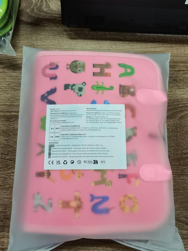 Busy Board Montessori Toys for 4 Years Old, Busy Book for Toddlers, Sensory Board Quiet Book Educational Activity Book for Toddlers 4-5, Toddler Travel Toys for Plane Car, Gifts for Boys Girls (Pink)