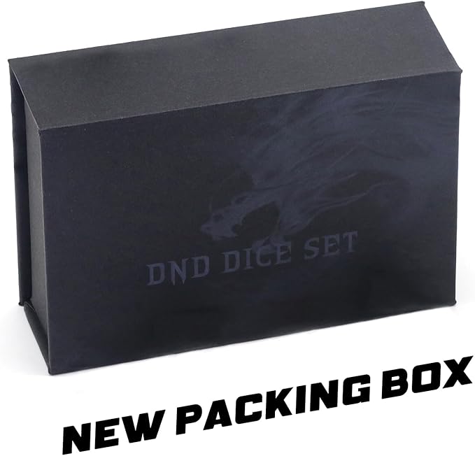 Arcanum DND Dice, Hollow Metal Dice Set D&D for with Box for Dungeons and Dragons Polyhedral Role Playing D and D Dice for Tabletop RPG D20 D12 D10 D8 D6 D4 (Arcanum Blue Number)