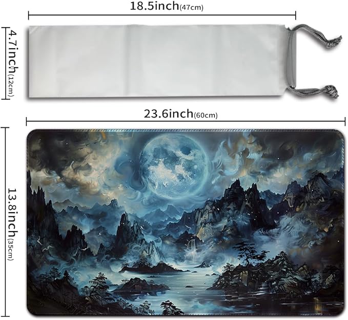 MTG Playmat 23.6x13.8 Inch Board Game Card Game Trading Card Game Mat Mouse Pad TCG Game Mat Stitched Edge Smooth Surface Rubber Base for Board Games,Card Showdown. (Mt-1)