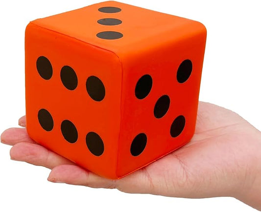 3.15 Inches Foam Dice Toy: A Fun-Filled, Kawaii Dices Educational Toy for Kid Board Game and Learning Sessions (Fortunate Orange)
