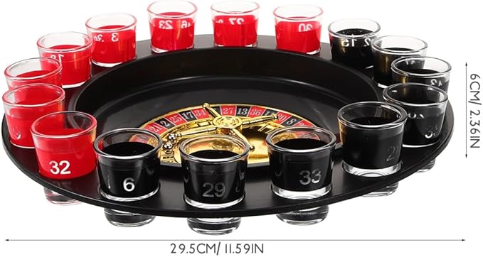 Sosoport Shot Roulette Drinking Game Glass Roulette Shot Glass Roulette Drinking Game Set Party Games Supply for KTV Live House Bar