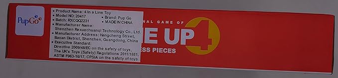 Pup Go 4 in a Row Game Large, Board Game for Kids, Four in a Line, Line Up 4, Classic Family Fun Games for 3 4 5 6 7 8 9+ Year Old Children Boys Girls Adults Yellow (6 Spare Discs Included)