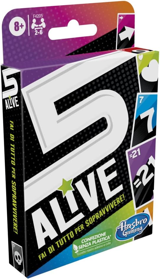 Hasbro Gaming 5 Alive Fast Speed Card Game for Kids and Families, Family Games, Fast Card Games for 2-6 Players