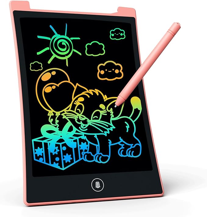 KOKODI Kids Toys LCD Writing Tablet, Colorful Toddler Drawing Pad Doodle Board Erasable, Educational Learning Toys Birthday Gifts for Girls Boys Age 3 4 5 6 7 8（Pink）