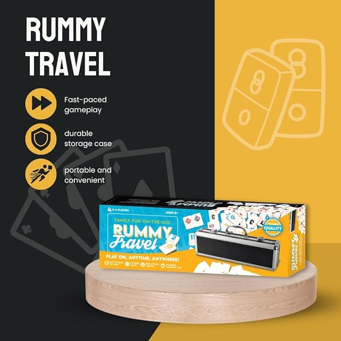 Premium Travel Rummy Game Set with Aluminium Case, 106 Tiles Rummy, Suitable for Birthday, Anniversary, New Year