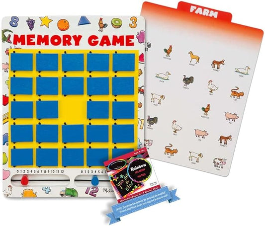 Melissa & Doug Flip-to-Win : Memory Game Bundle with 1 Theme Compatible M&D Scratch Fun Mini-Pad (12090)