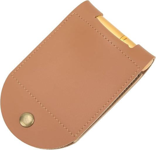 Leather Cribbage Game Scoreboard,Leather Cribbage Board Game Set with Needle Lightweight Brown 2 Track Leather Game Bag Scoreboard for Pepple Over 8