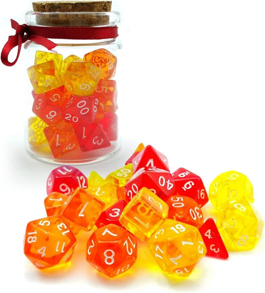 Bescon Mini Dice Gem Set 21pcs -21 Gem Mini Polyhedral Dice, 3 Colors in Complete Set of 7, Miniature 10MM Dice Size