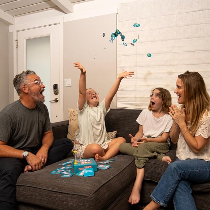 You Laugh You're Out A Party Game with Hilarious Charades Family Card Games for Adults & Kids, 125 Prompt Cards Fun Card Games for Family Game Nights, Graduation Gifts, Gatherings, & Parties Ages 14+