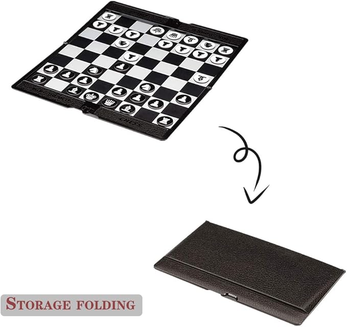 Mini Wallet Chess Set (7.9-Inch), Magnetic Travel Folding Chess Board Game, Educational Toys/Gift for Kids and Adults