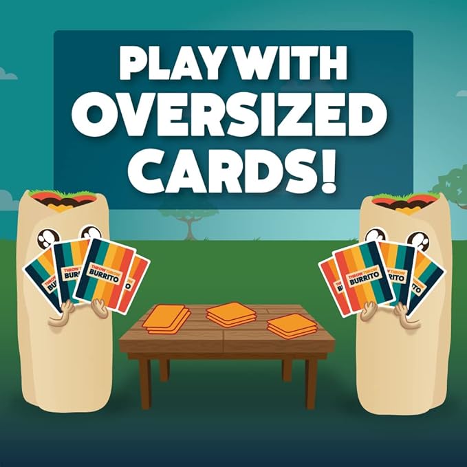 Exploding Kittens Presents Throw Throw Burrito Extreme Outdoor Edition - An Outdoor Dodgeball Card Game - Family Party Card Games for Adults, Teens & Kids 7+ - 120 Cards & 2 Huge Inflatable Burritos