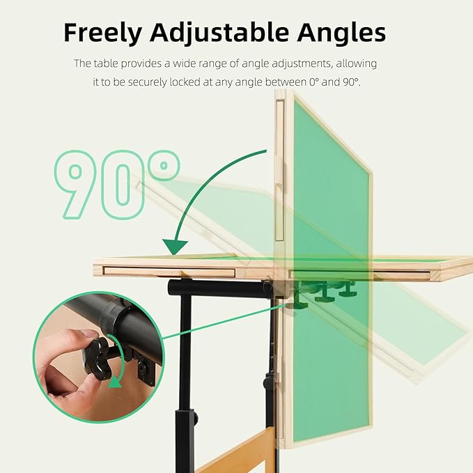 ALL4JIG 2000 Piece Jigsaw Puzzle Table with Legs,Wooden Jigsaw Puzzle Table with 4 Drawers & Cover,360°Rotating for Easy Access,Adjustable Angle & Height Adjustment